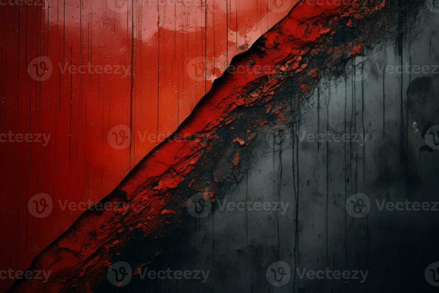 a red and black painted wall with a red stripe generative ai photo