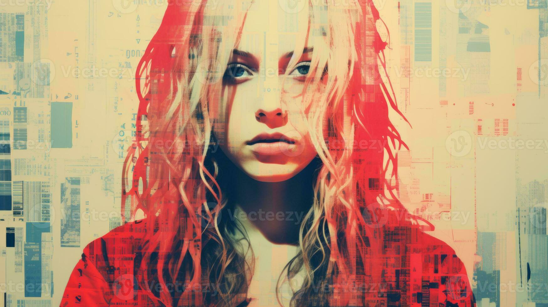 a woman with long hair in front of a cityscape generative ai photo