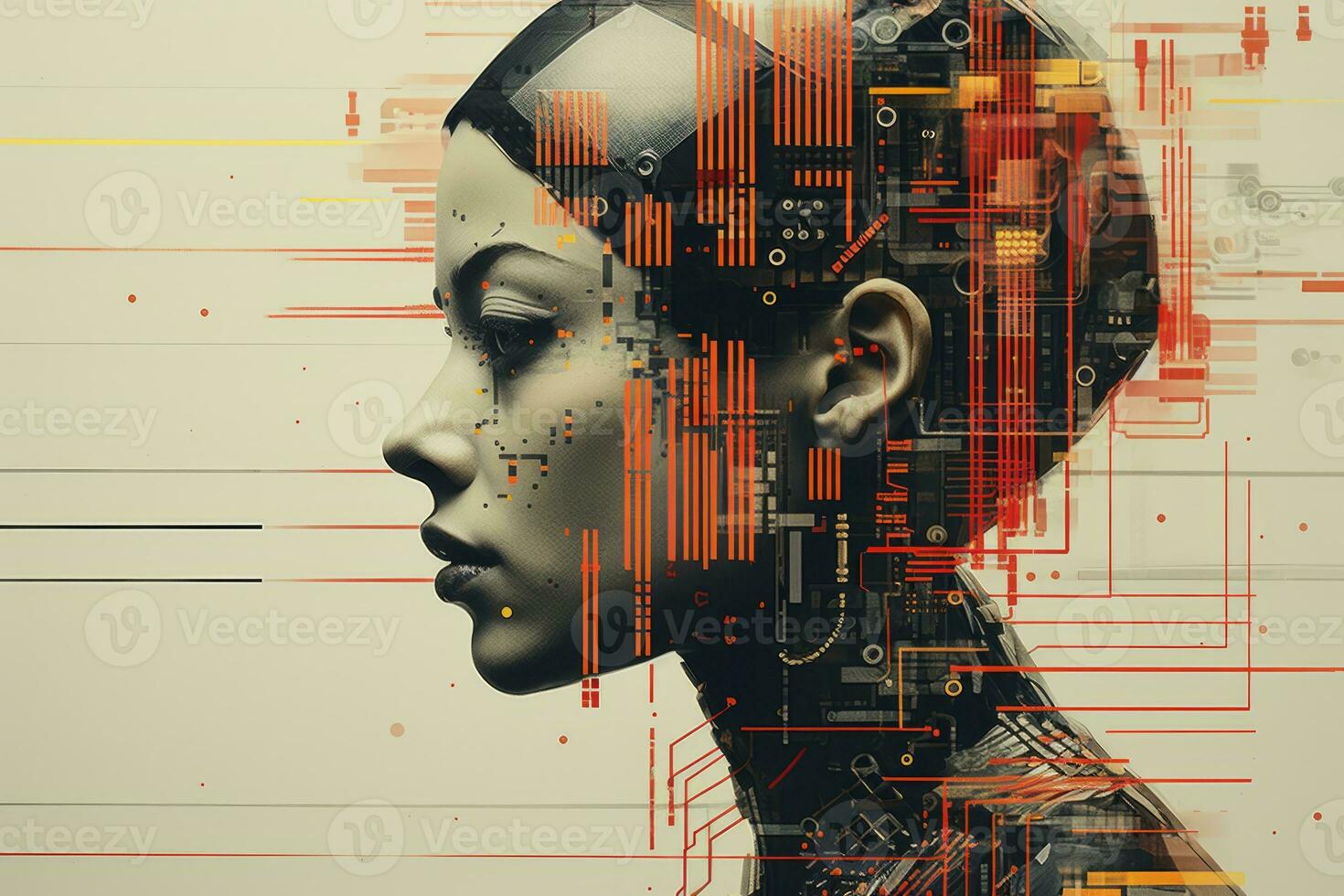 a womans face is shown in a digital image generative ai photo