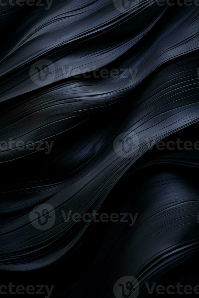 an abstract black background with wavy lines generative ai photo