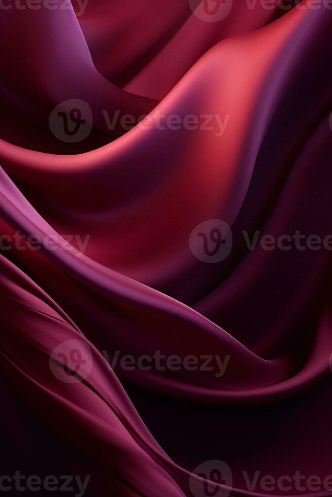 an abstract image of a red silk fabric generative ai photo