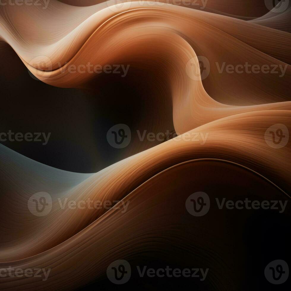 an abstract image of a wavy brown and black background generative ai photo