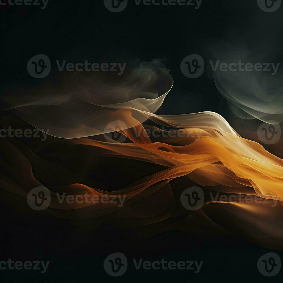 an abstract image of orange smoke on a black background generative ai photo