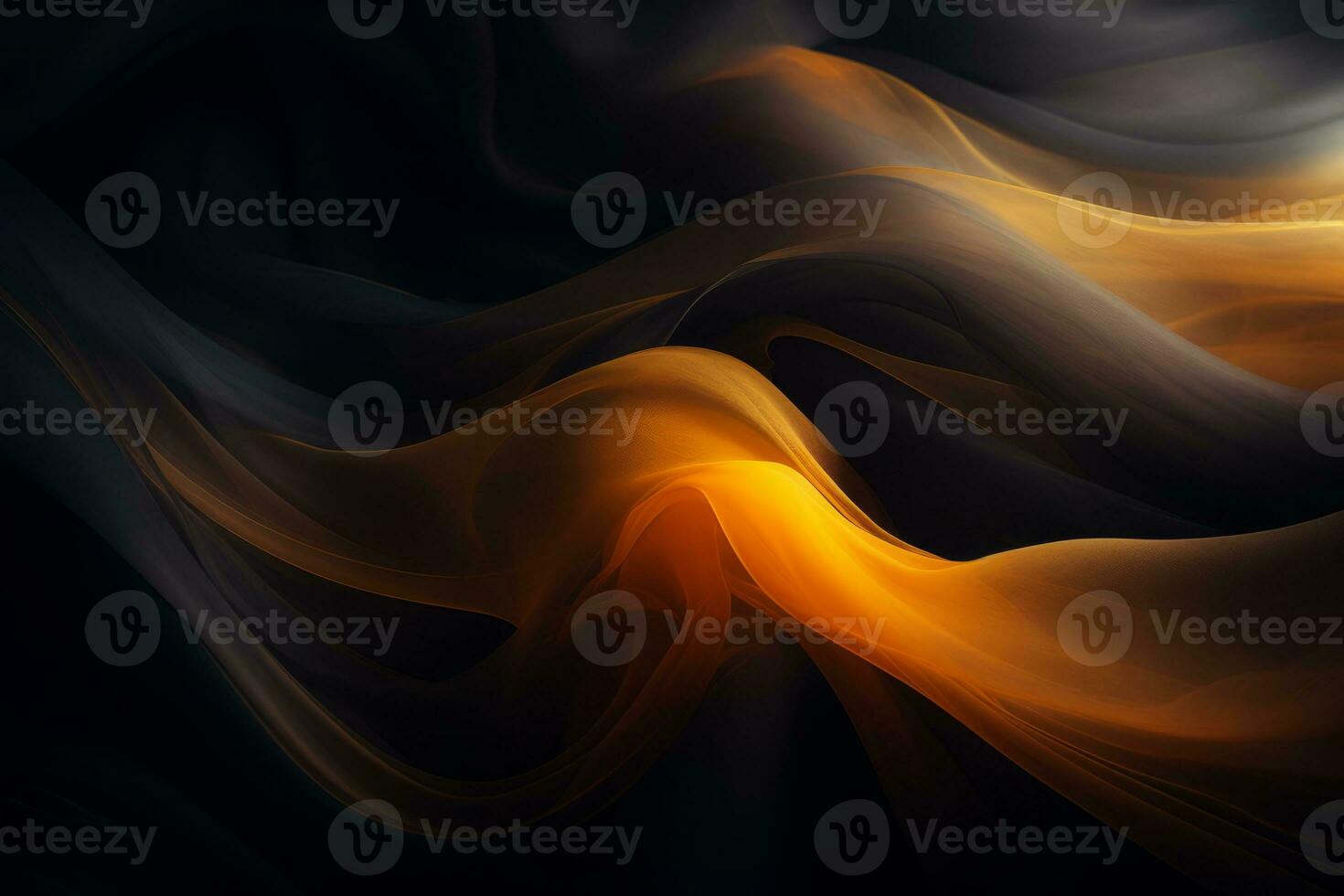 an abstract image of orange and black waves generative ai photo
