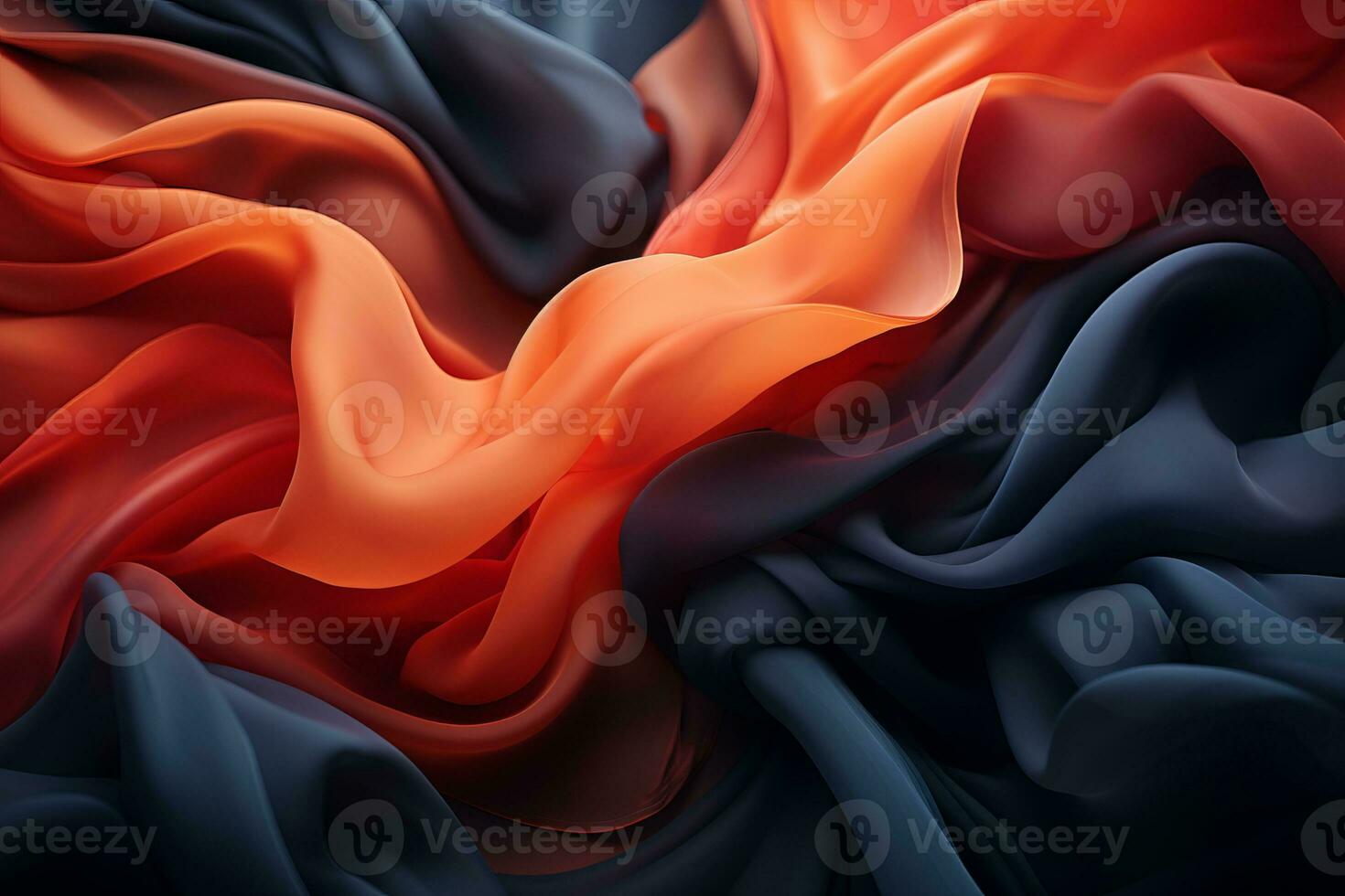 an abstract image of red orange and blue fabric generative ai photo