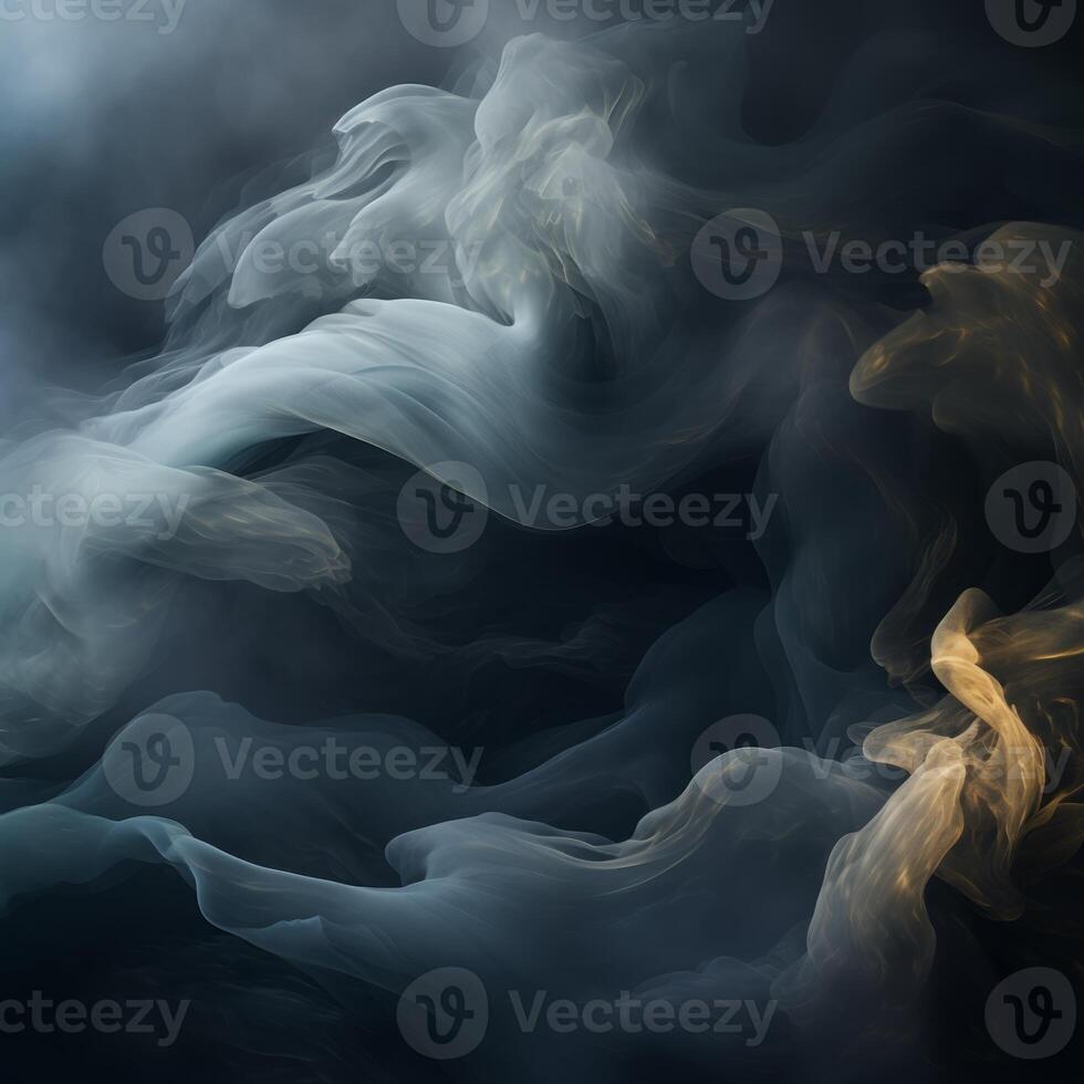 an abstract image of smoke and water on a black background generative