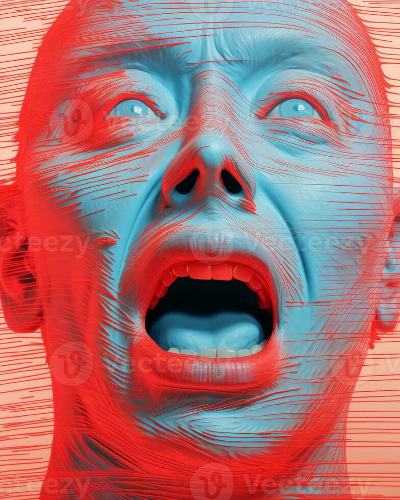 an image of a man with his mouth open generative ai photo