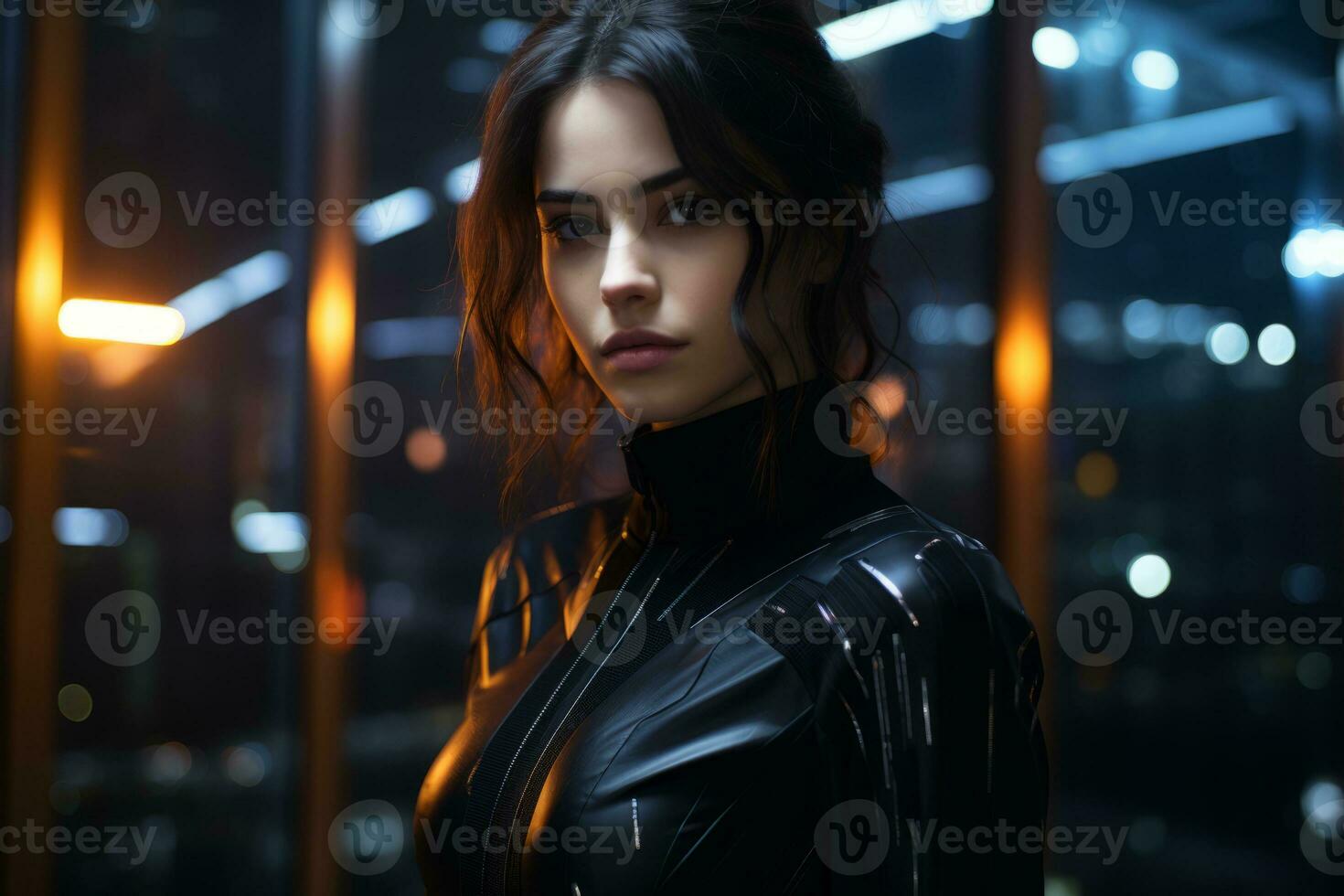 an image of a woman in a futuristic outfit generative ai photo