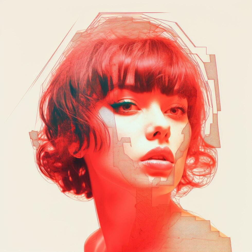 an image of a woman with red hair generative ai photo