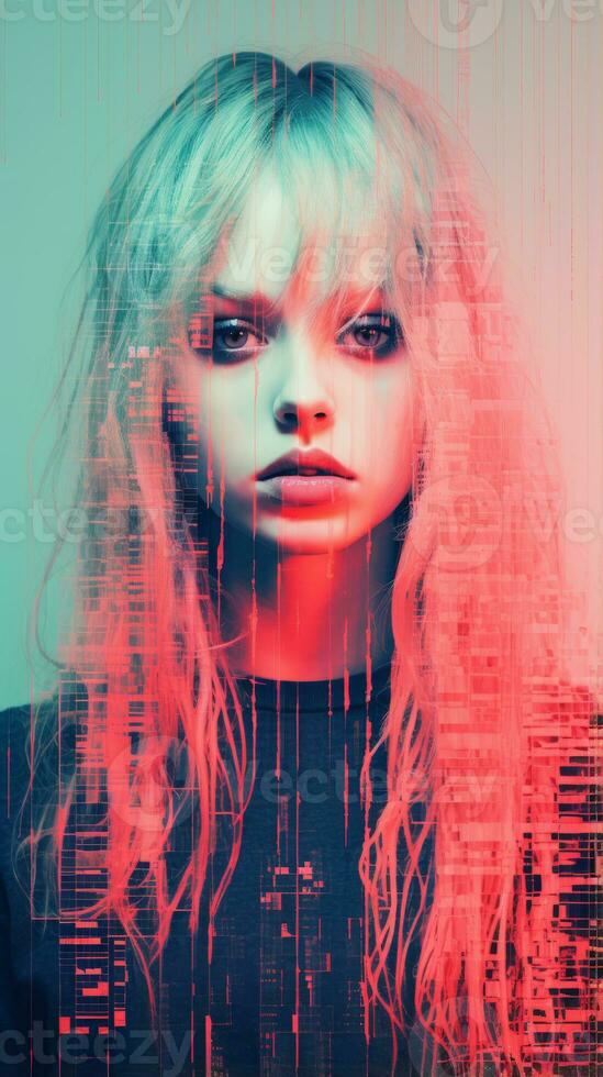 an image of a woman with red hair generative ai photo