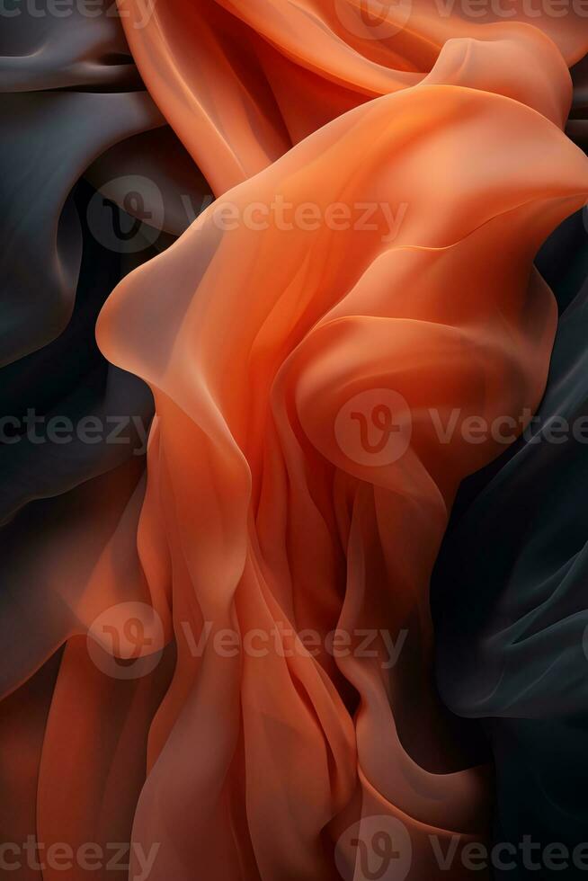 an orange and black background with a flowing fabric generative ai photo