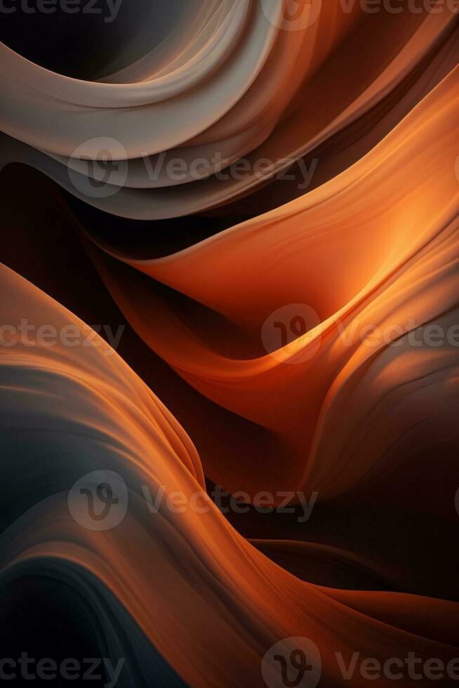 an orange and black background with waves generative ai photo