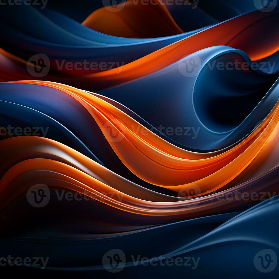 an orange and blue abstract background with wavy lines generative ai photo
