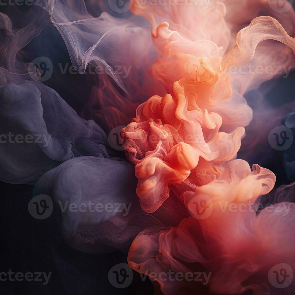 colorful smoke in water on a black background generative ai photo