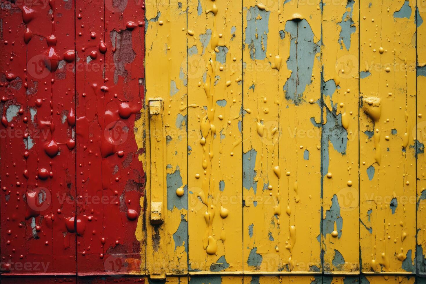 colorful painted wooden door with peeling paint generative ai 32113758