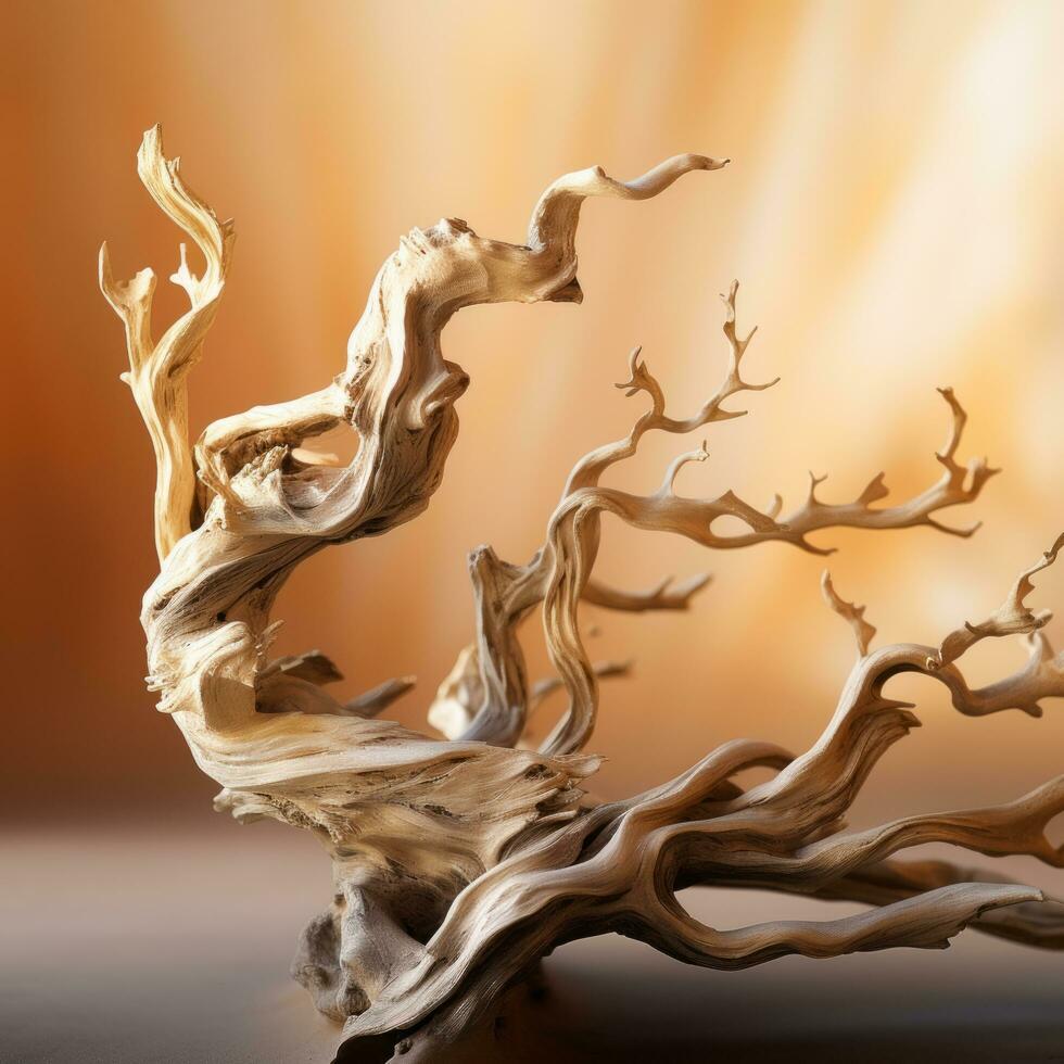 3d rendering of a dead tree branch on a white background generative ai photo