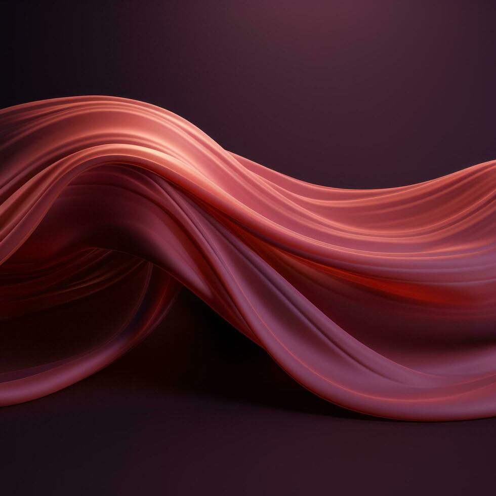 3d rendering of a wave of red fabric on a dark background generative ai photo