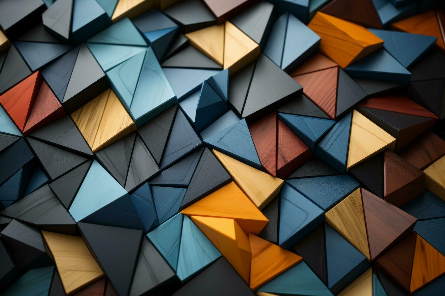 3d rendering of colorful geometric shapes on a black background generative ai photo