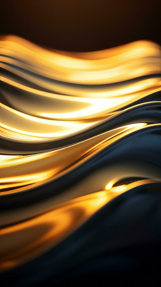 3d rendering of waves on a black background generative ai photo