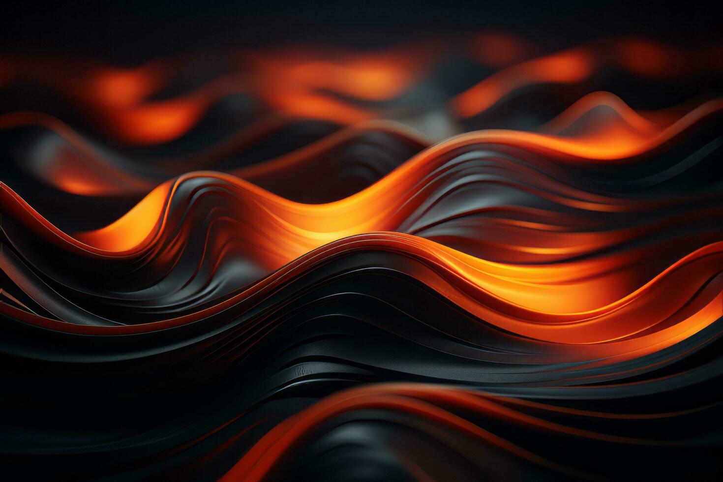 3d rendering of waves on a black background generative ai photo