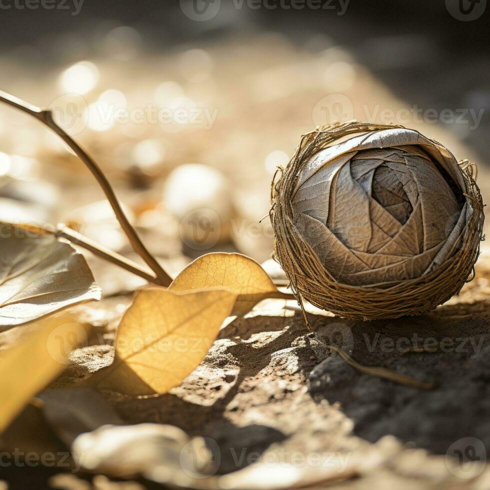 a birds nest with a dead bird in it generative ai photo