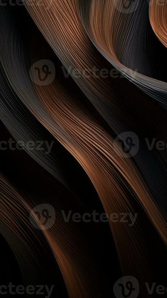 a black and brown background with wavy lines generative ai photo