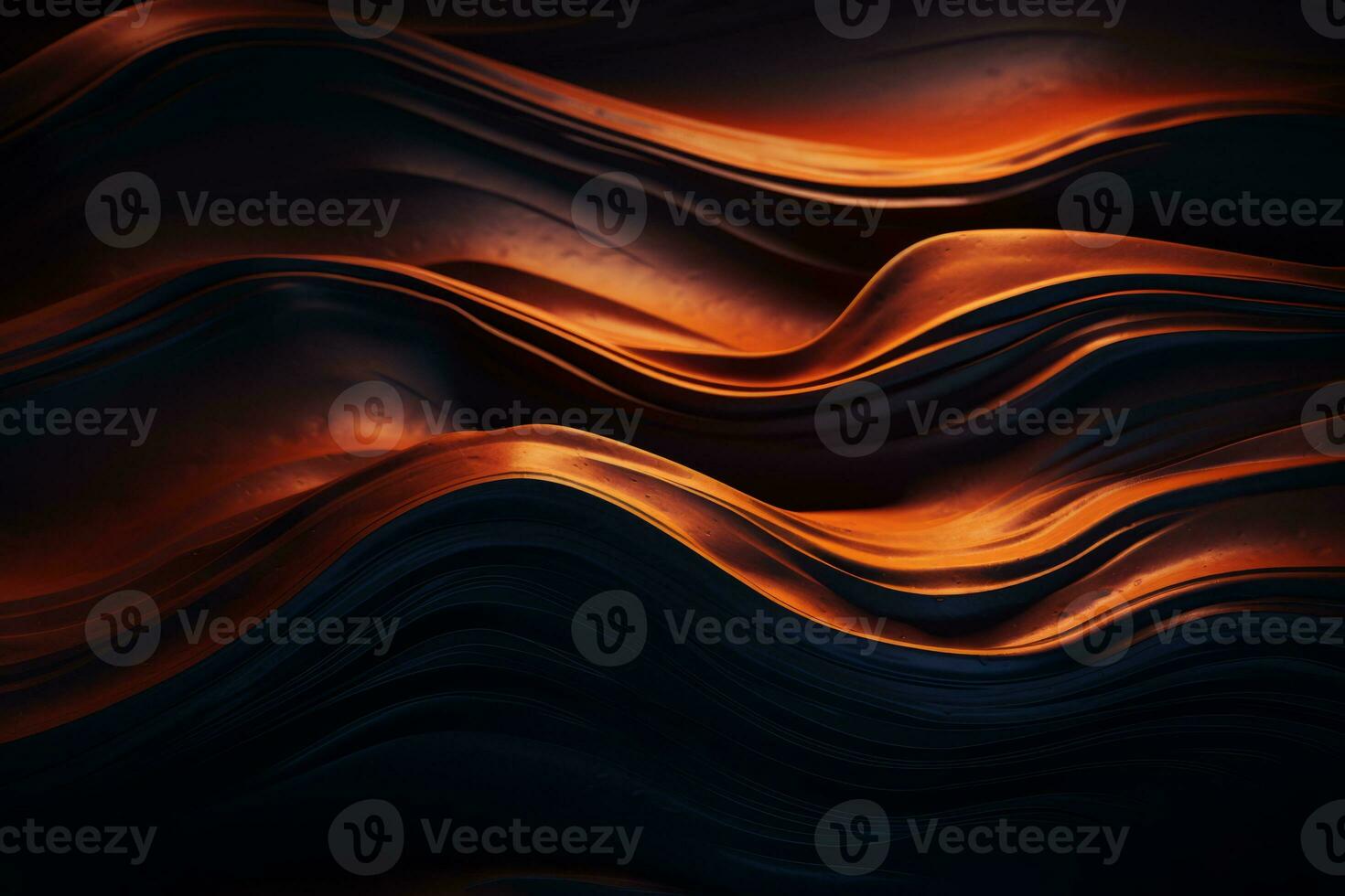 a black and orange abstract background with waves generative ai photo