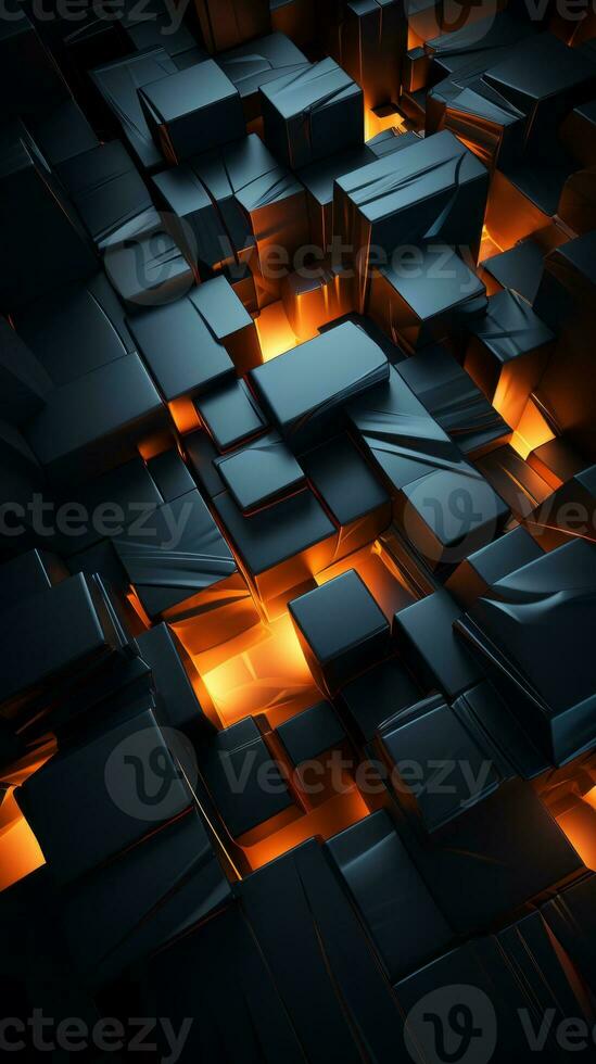 a black and orange abstract background with cubes generative ai photo