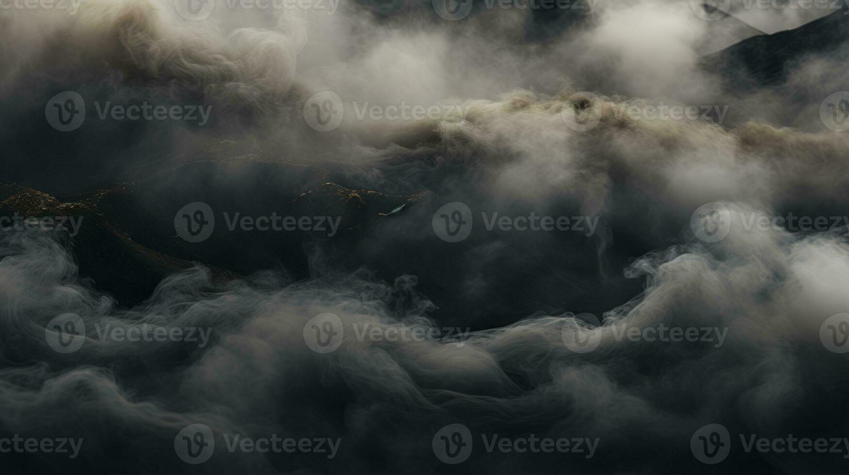 a black and white photo of clouds in the sky generative ai