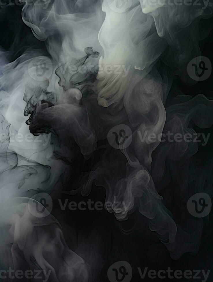 a black and white photo of smoke on a black background generative ai