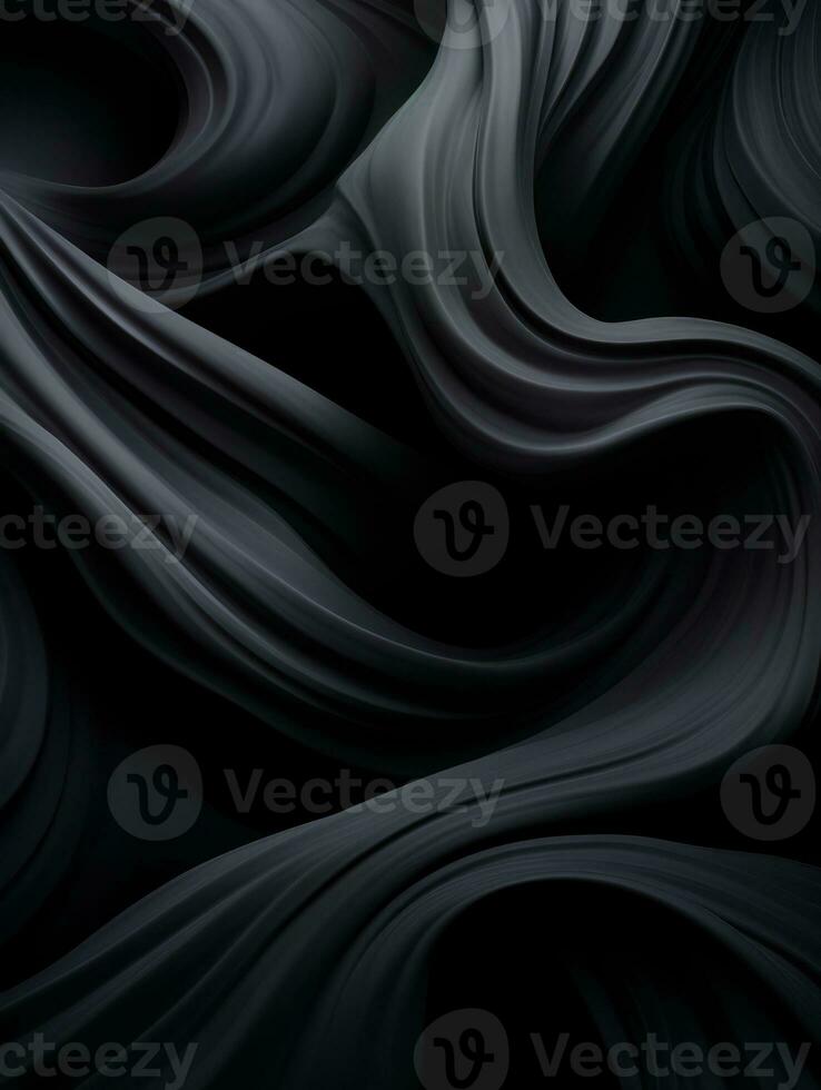 a black background with wavy shapes generative ai photo