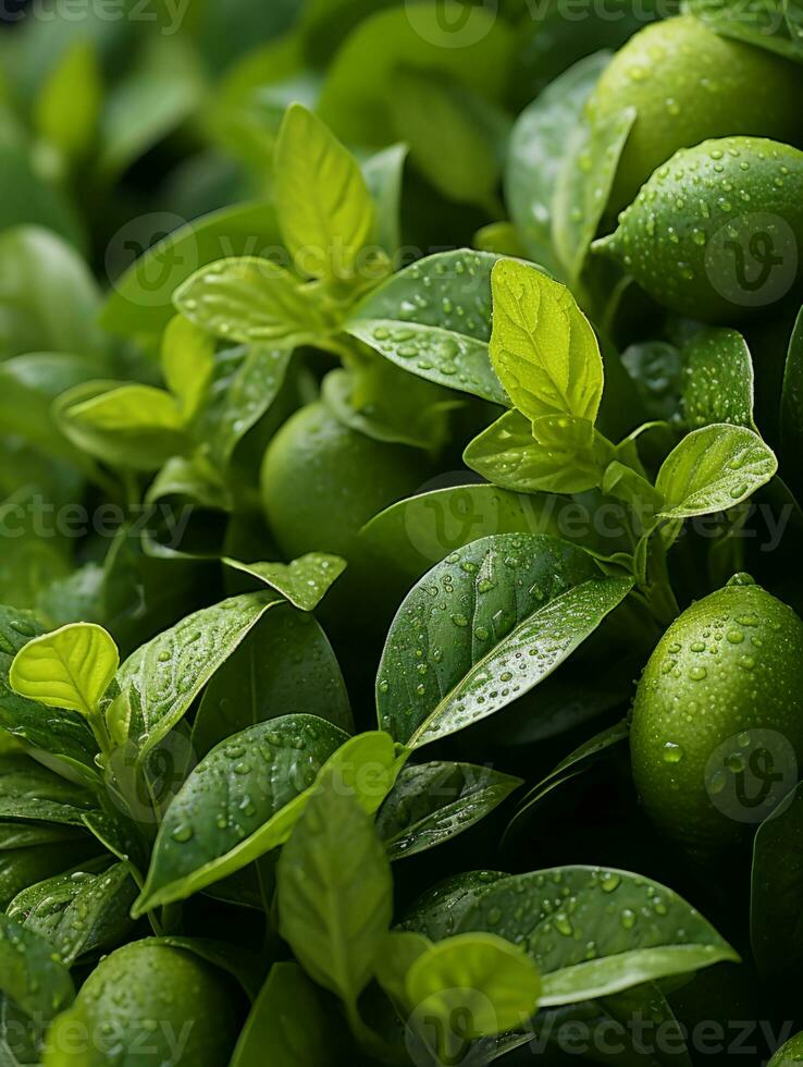 a bunch of lemons with water droplets on them generative ai photo