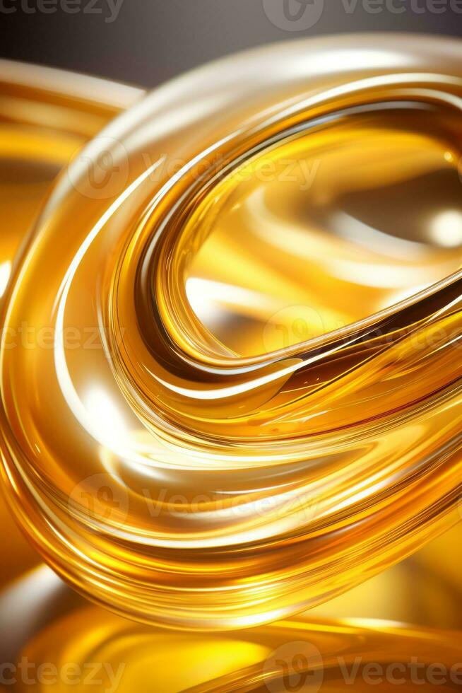 a close up image of a gold liquid on a black background generative ai photo