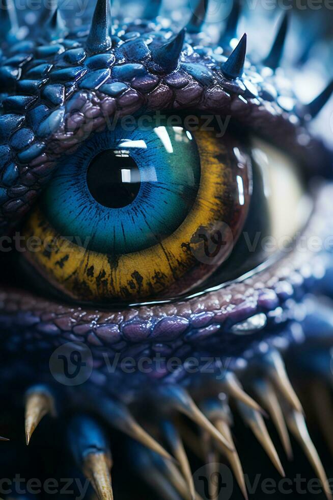 a close up image of a dragon eye generative ai photo