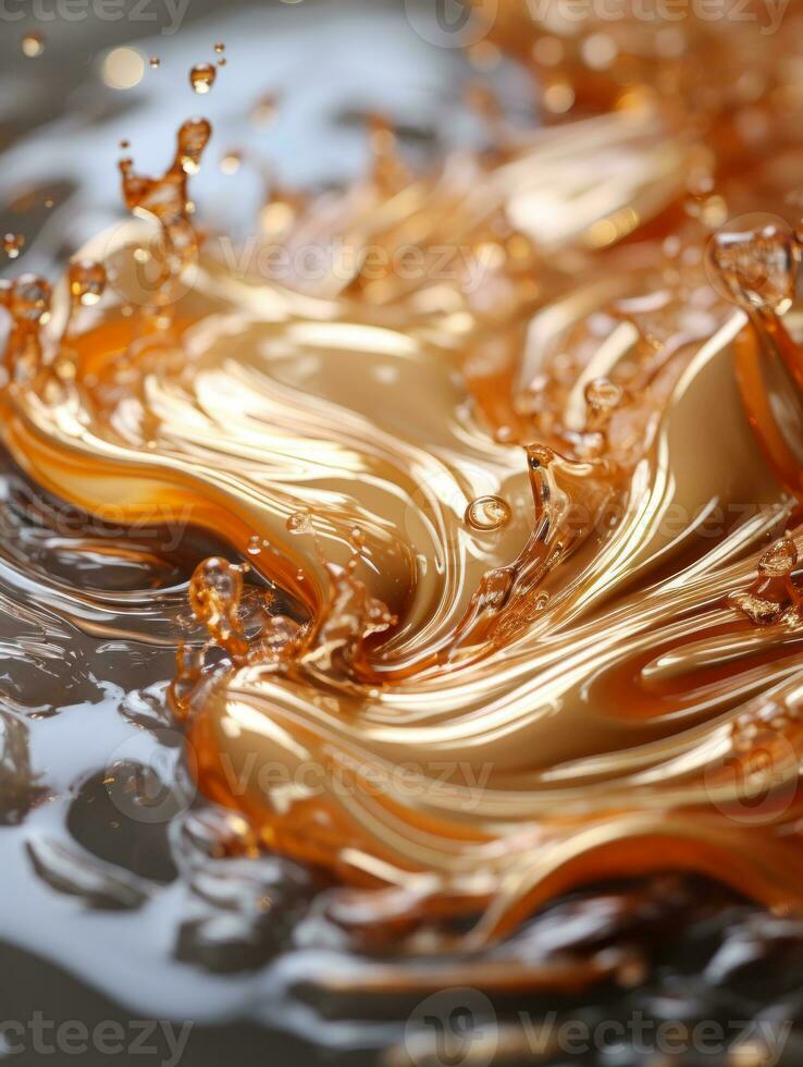 a close up image of a liquid being poured into a bowl generative ai photo