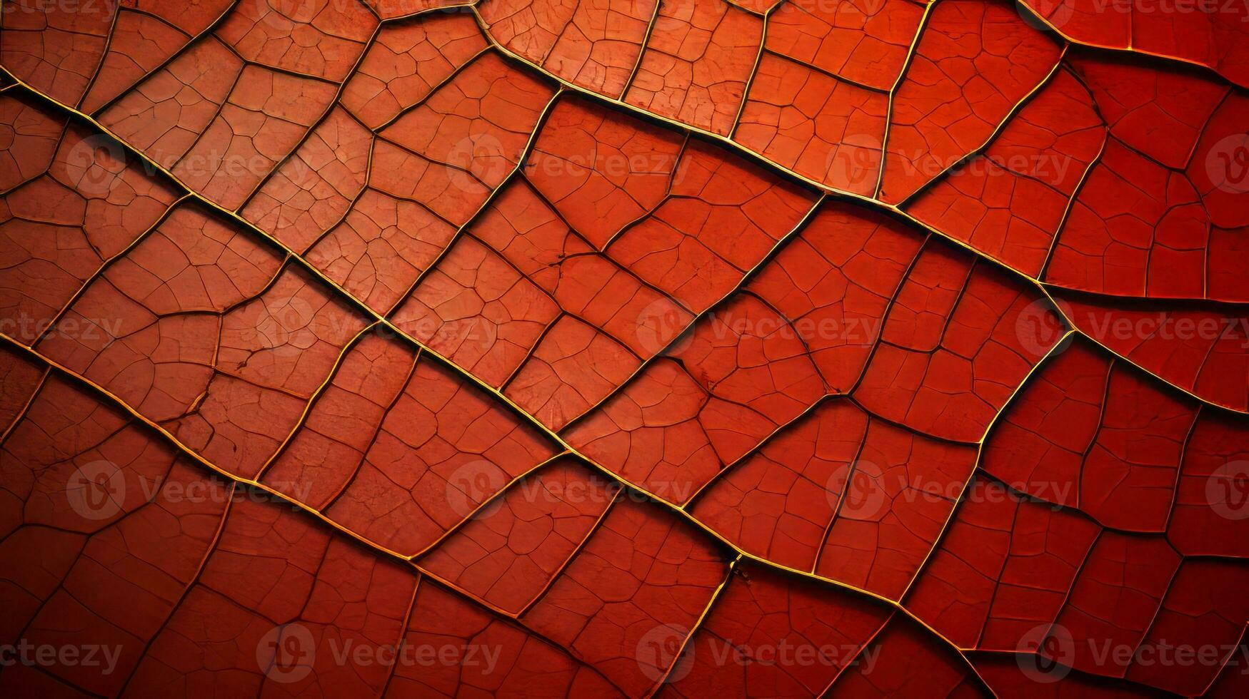 a close up image of a red and gold leaf generative ai photo