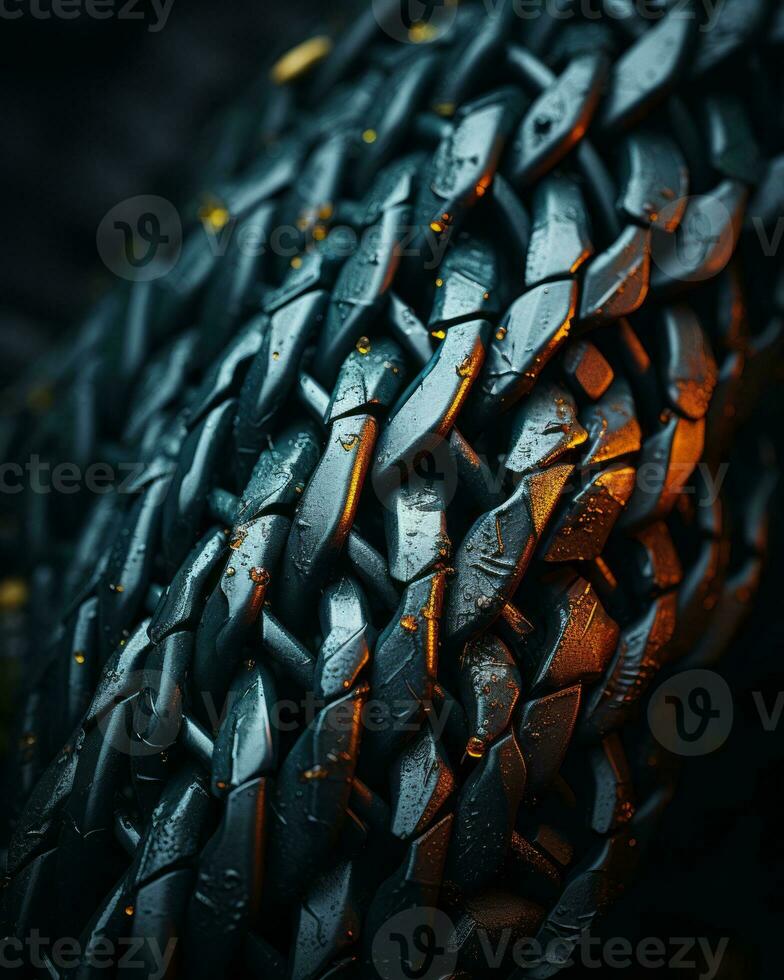 a close up of a braid of metal generative ai photo