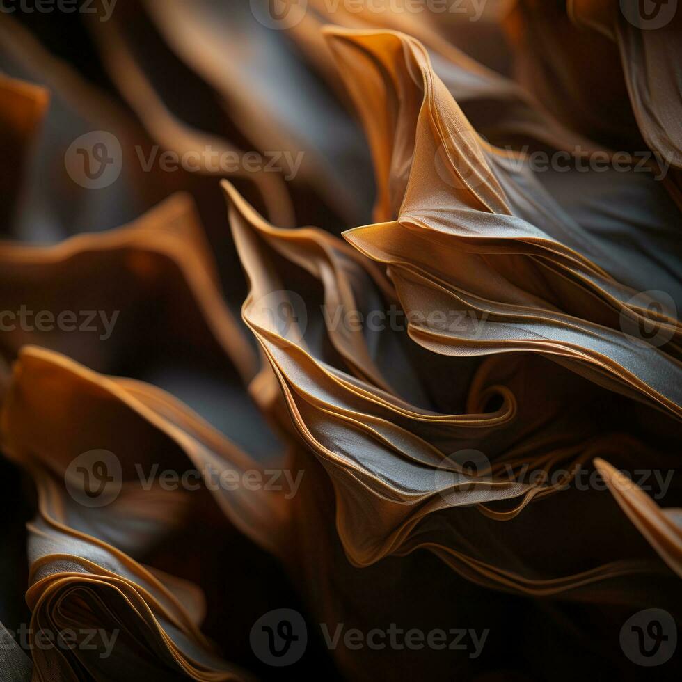 a close up of a bunch of brown wavy fabric generative ai photo