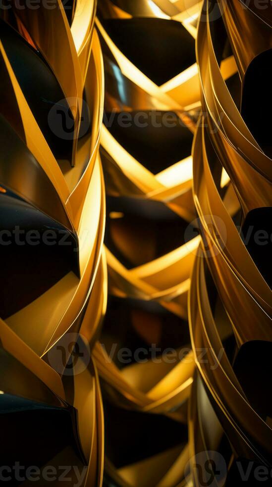 a close up of a bunch of gold metal tubes generative ai photo