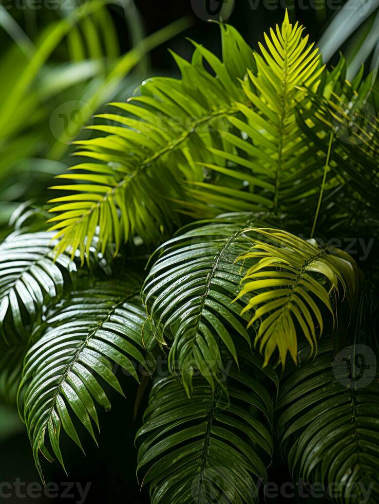 a close up of a bunch of green leaves generative ai photo