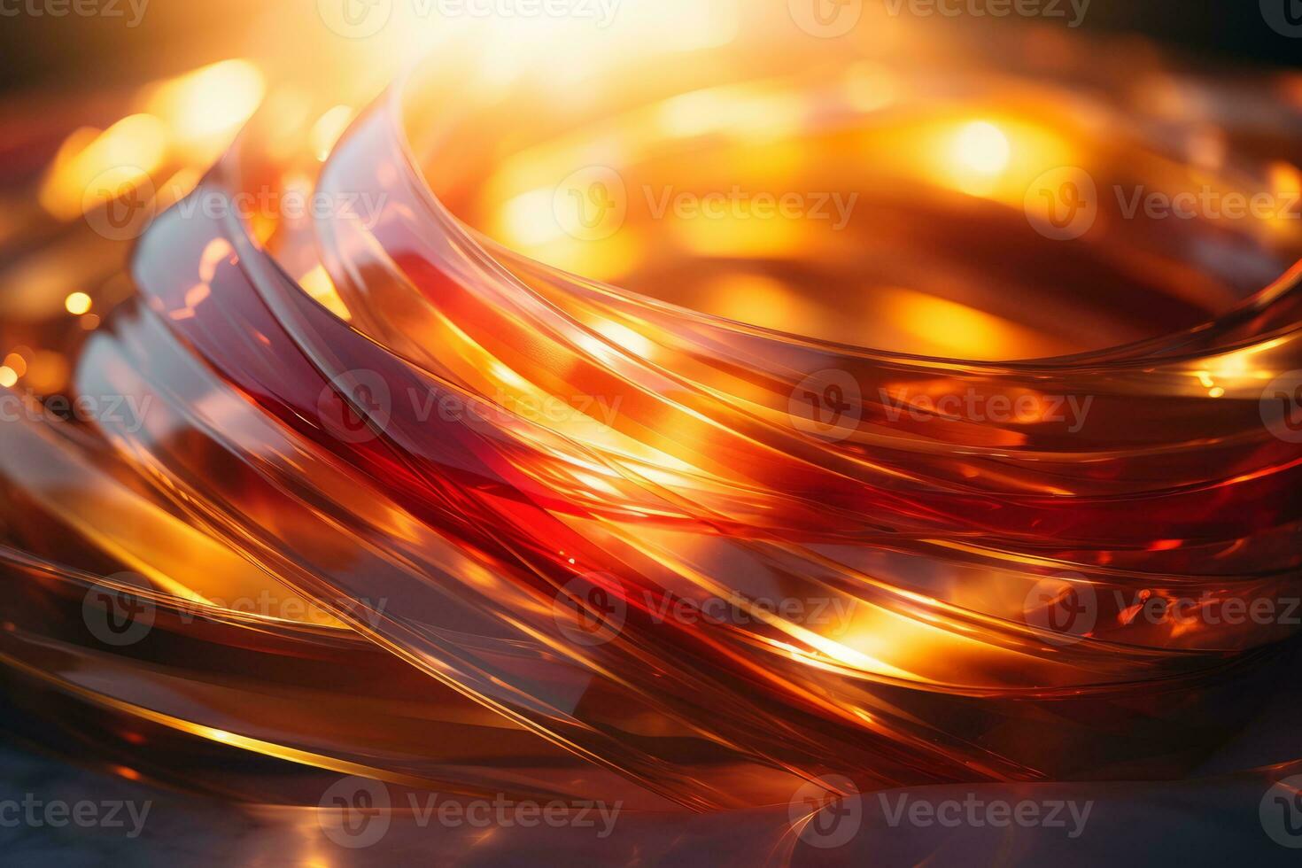 a close up of a bunch of red and orange glass generative ai photo