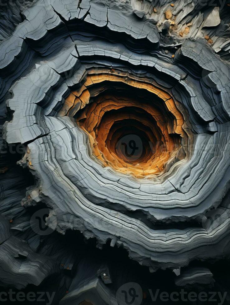 a close up of a hole in the rock generative ai photo