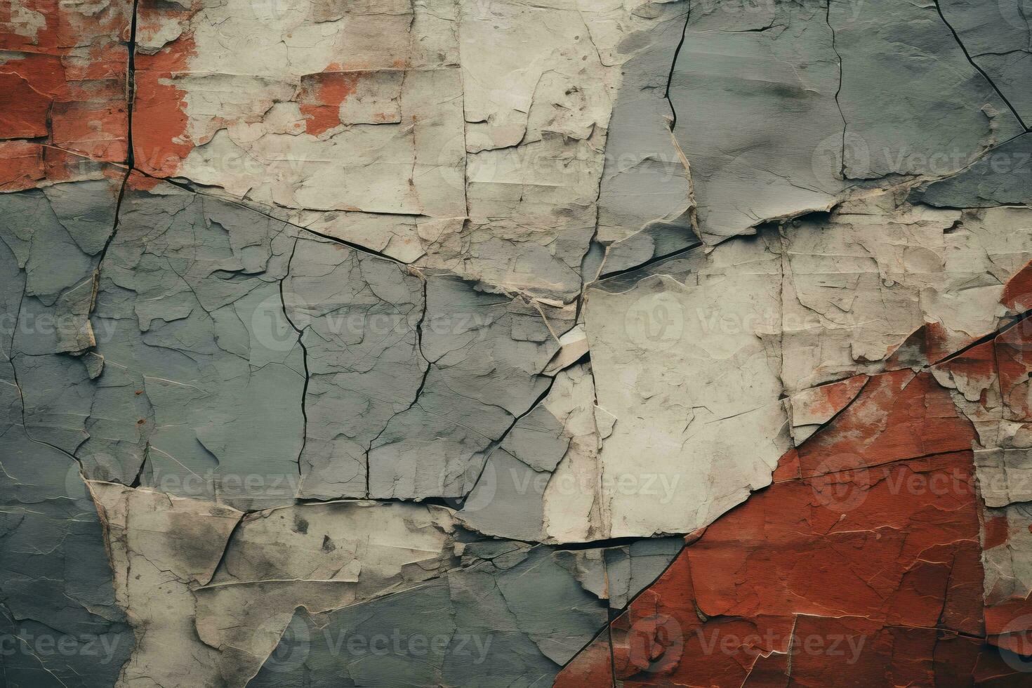 a close up of a painted wall with red white and blue paint generative ai photo