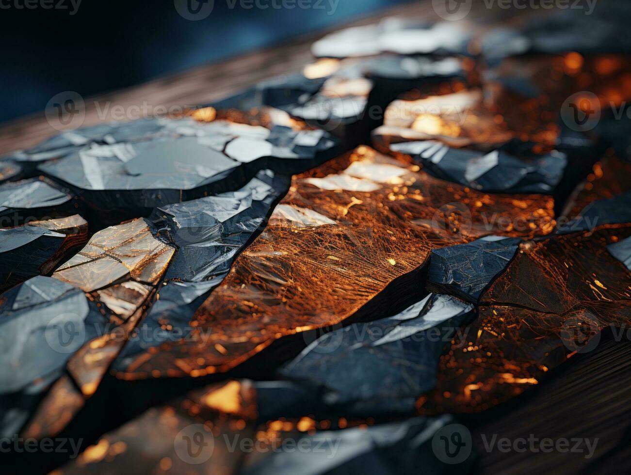 a close up of a piece of broken glass generative ai photo