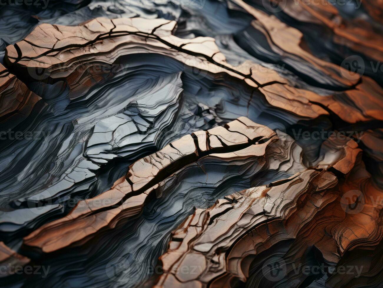 a close up of a piece of wood with cracks generative ai photo