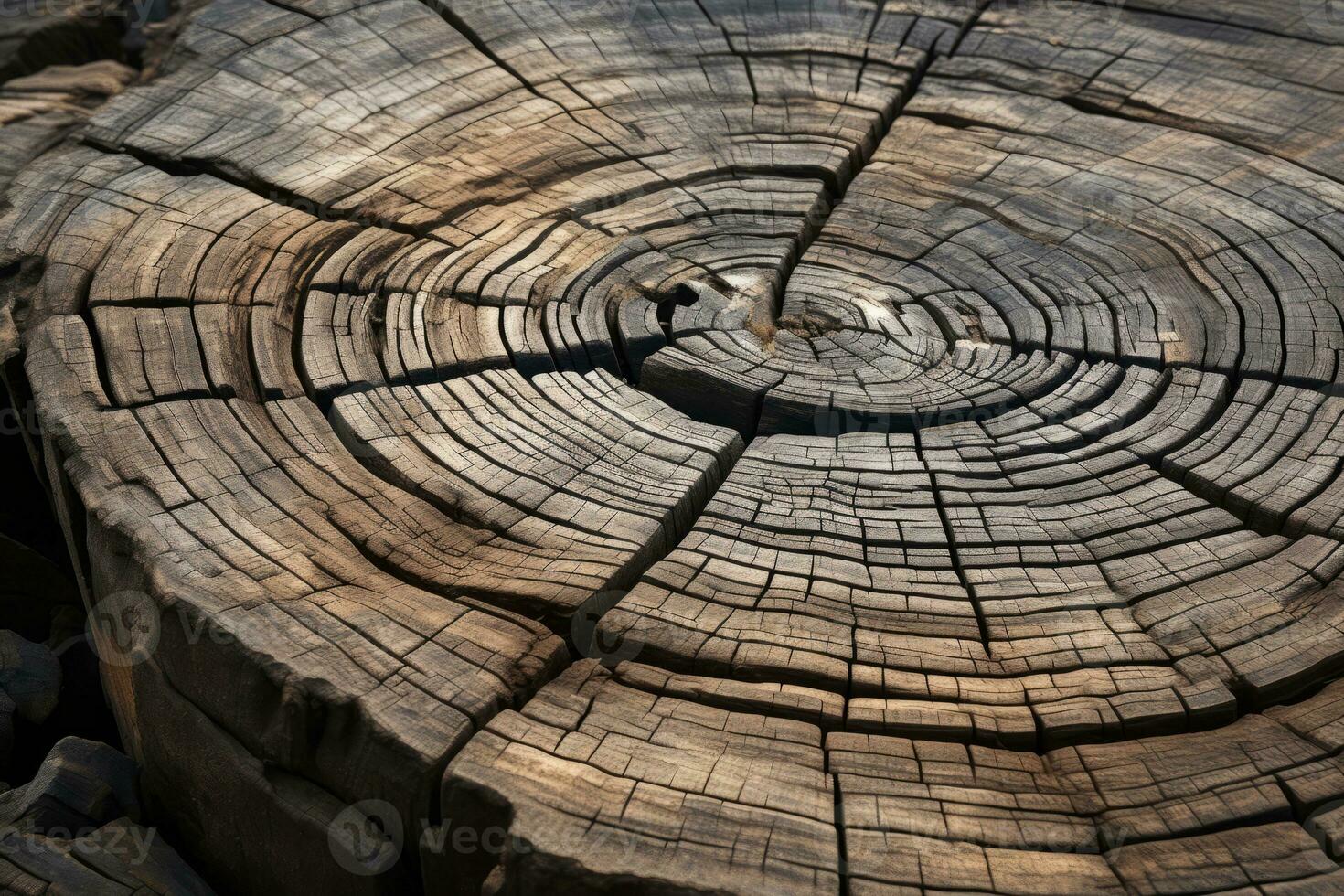 a close up of a tree stump that has been cut down generative ai photo