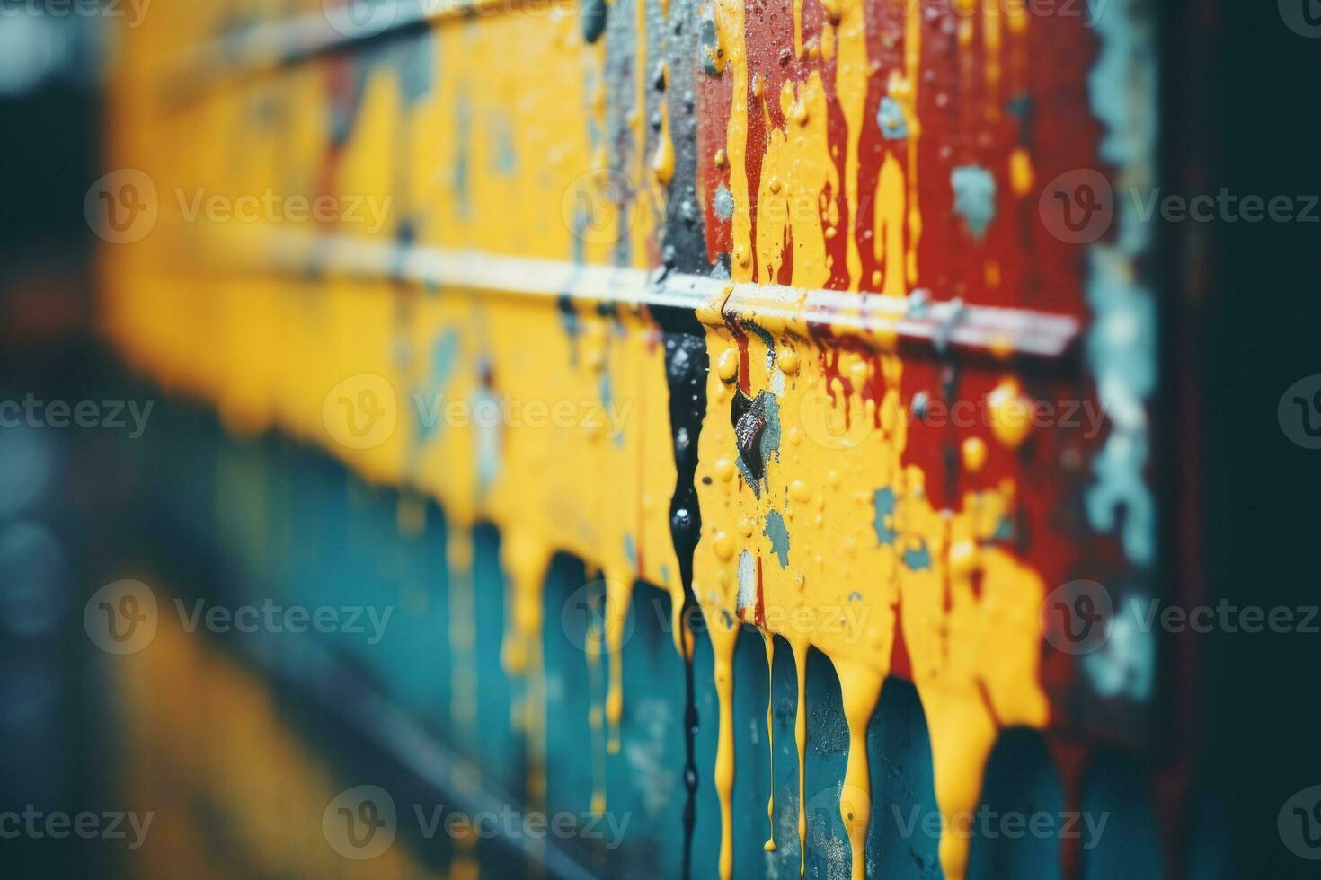 a close up of a wall covered in paint generative ai photo