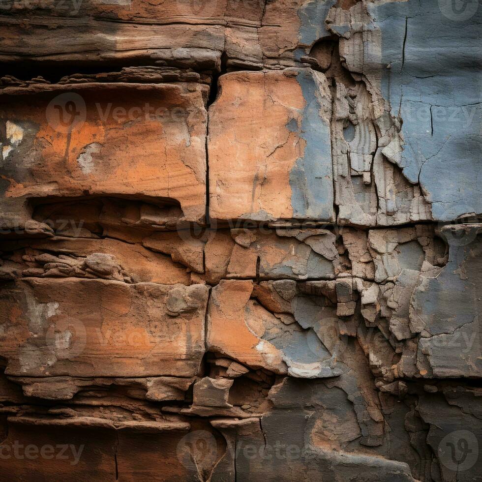 a close up of a wall with peeling paint generative ai photo