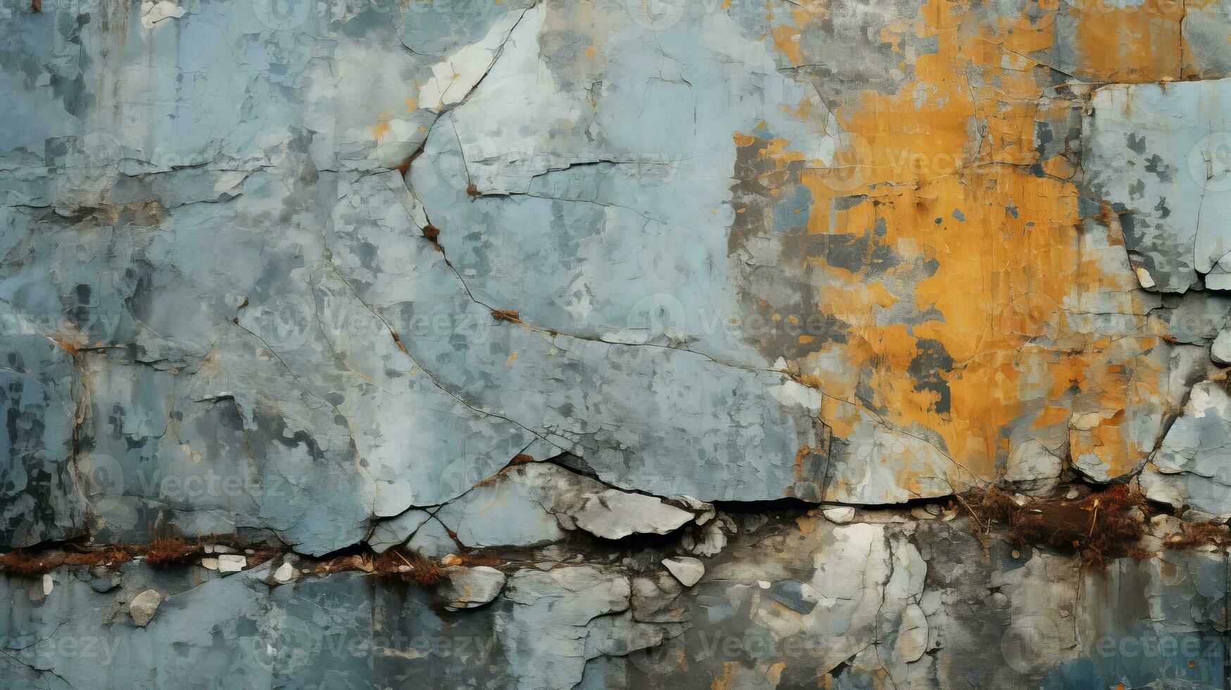 a close up of a wall with peeling paint generative ai photo