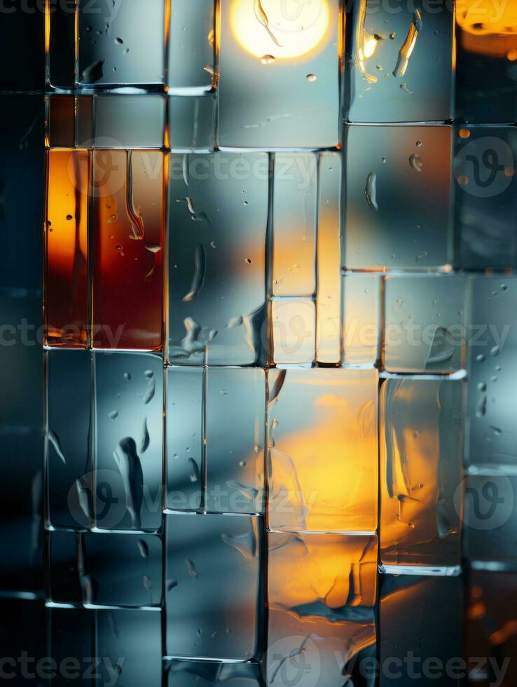 a close up of a window with rain drops on it generative ai photo